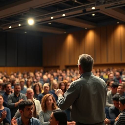 Conférencier captivant son audience lors d'une présentation